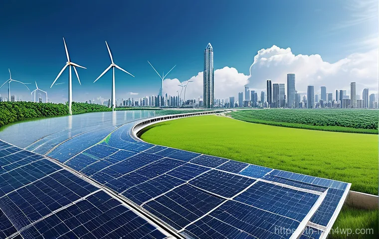 그린 수소 생산을 위한 에너지 전략 - **Prompt:** A dynamic and forward-looking depiction of green hydrogen's impact on industry and innov...