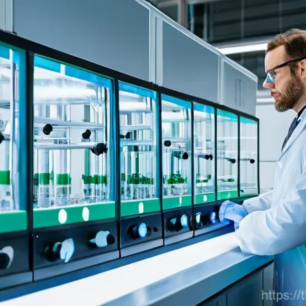 그린 수소의 배출가스 감축 효과 - **Prompt:** A state-of-the-art green hydrogen production facility. In the foreground, a professional...