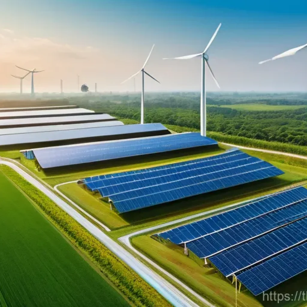 그린 수소의 환경적 이점 - **Prompt:** A sprawling, futuristic green hydrogen production facility nestled within a vibrant, lus...