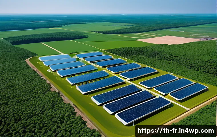 그린 수소 경제의 글로벌 동향 - **Prompt:** A futuristic, high-tech green hydrogen production facility nestled within a lush, tropic...