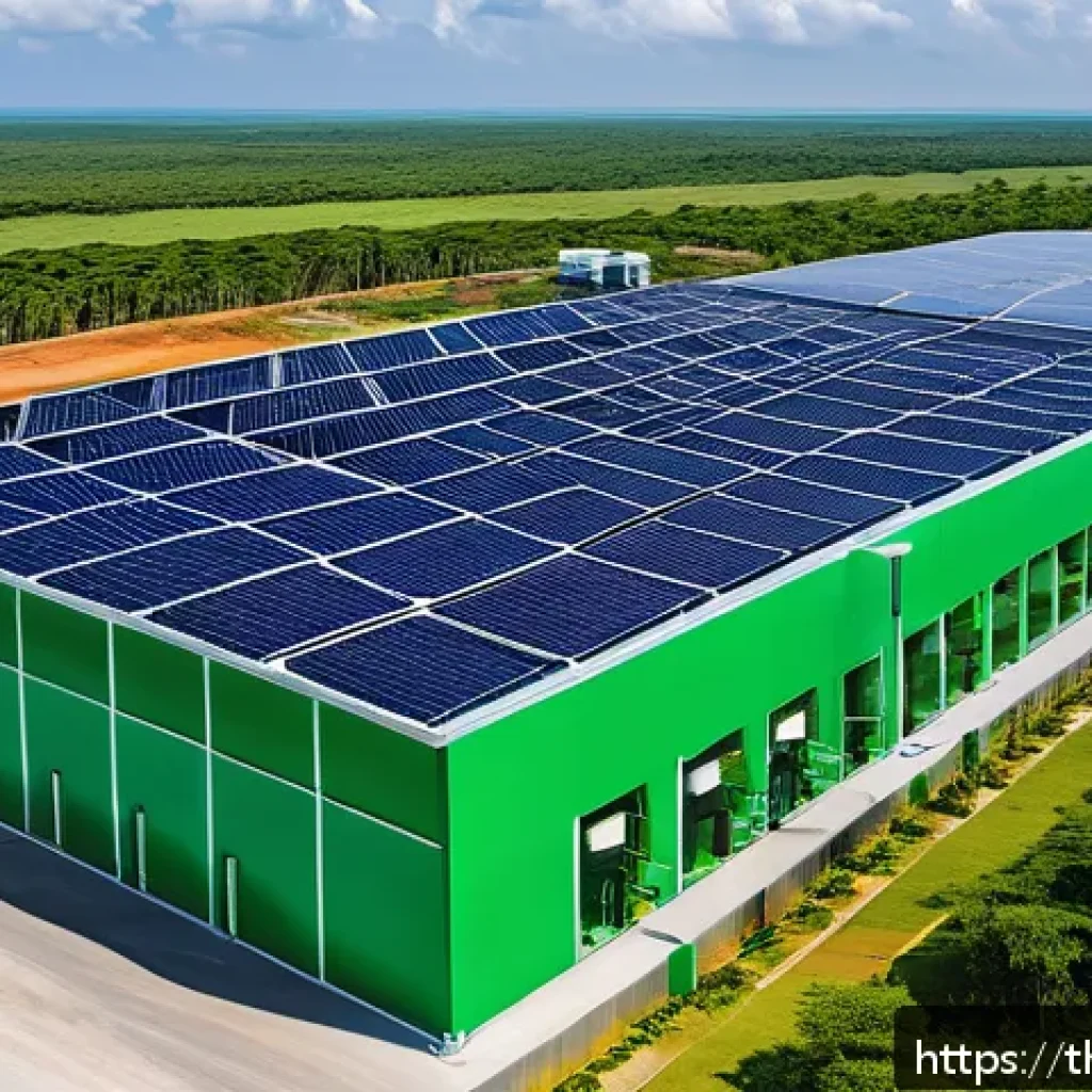 전 세계 그린 수소 시장 현황 - A modern green hydrogen production facility in Chonburi, Thailand, showcasing advanced solar panels ...